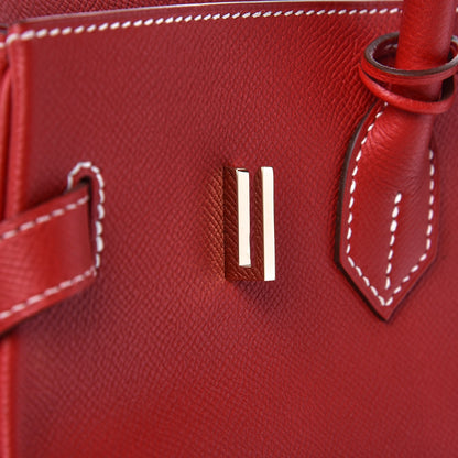 Hermes Epsom Candy Birkin 35 Rouge Casaque Bleu Thalassa 24 of 35