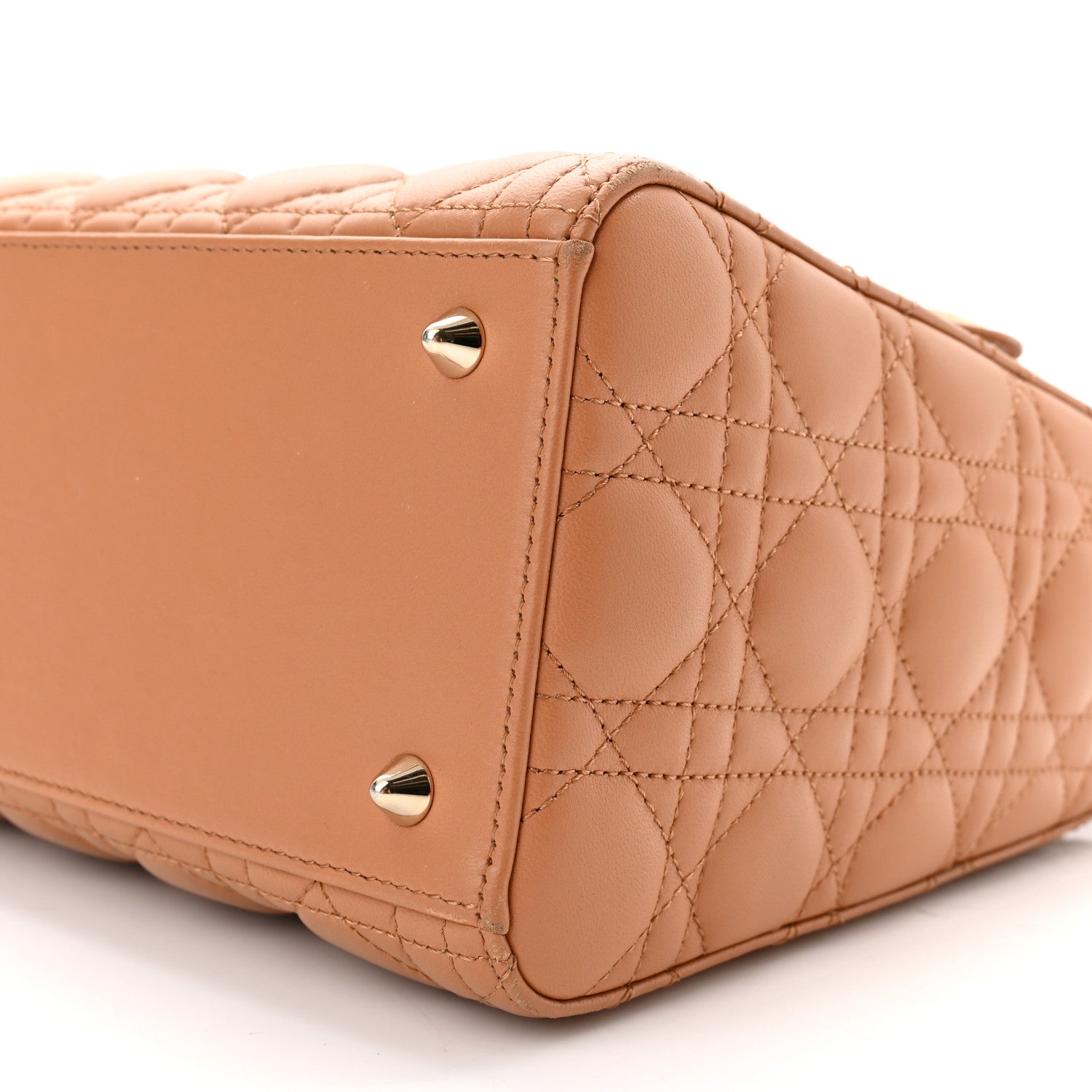 Christian Dior Lambskin Cannage Medium Lady Dior Amber 10 of 12
