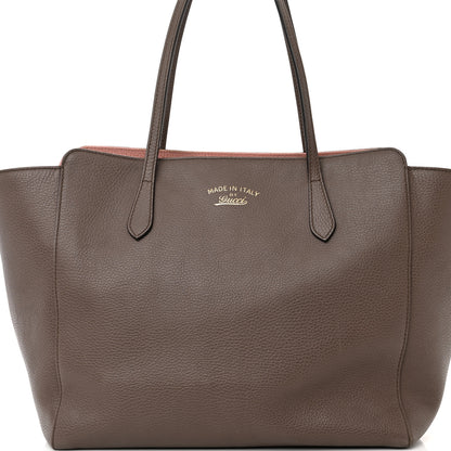 Gucci Dollar Calfskin Medium Swing Tote Grey Field Soft Pink 7 of 11