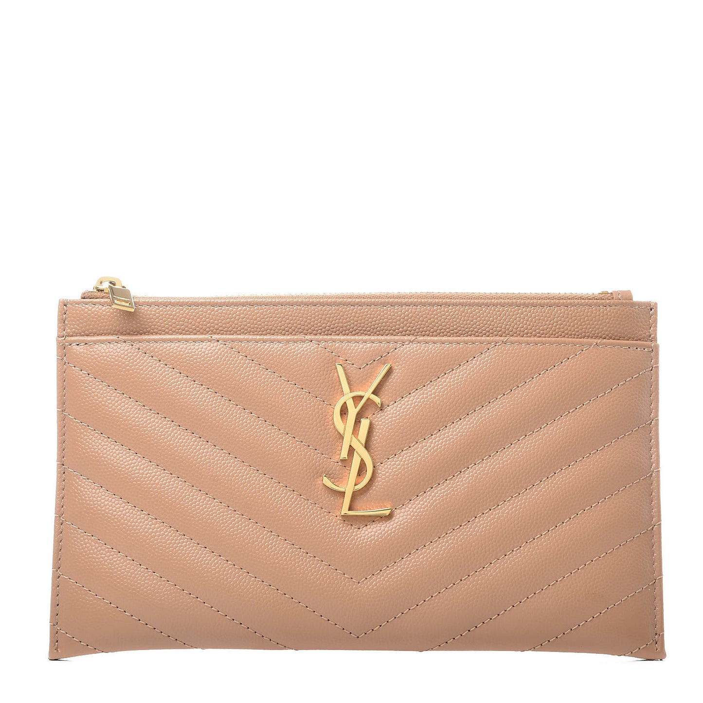Grain De Poudre Chevron Monogram Bill Pouch Cork