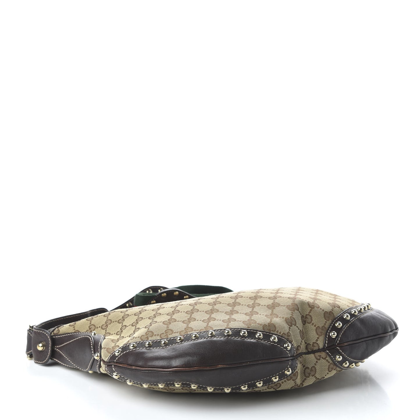 Monogram Web Studded Pelham Shoulder Bag Dark Brown