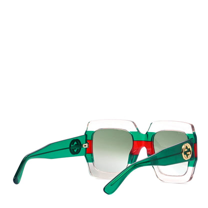 Gucci Square Web Frame GG0178S Sunglasses Green Red 4 of 8