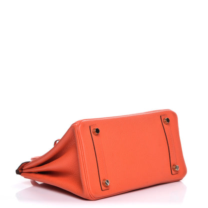 Hermes Taurillon Clemence Birkin 25 Orange Poppy 4 of 25