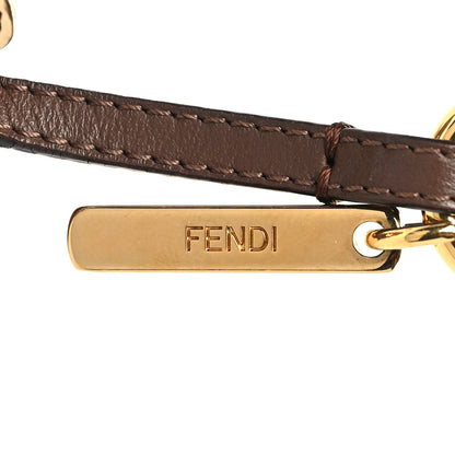 Fendi Shearling Vitello Dolce Macro FF 1974 Dice Bag Charm Multicolor Brown 6 of 10