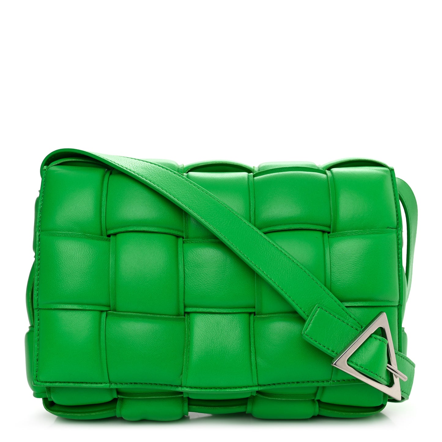 Nappa Maxi Intreccio Padded Cassette Crossbody Bag Parakeet