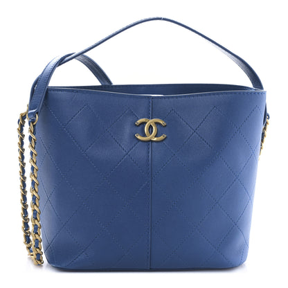 Chanel Caviar Stitched Small Shopping Bag Blue 1 of 9
