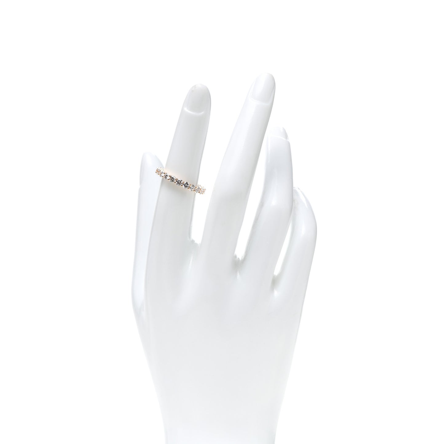 18K Rose Gold Diamond 3mm Embrace Band Ring 50 5.5
