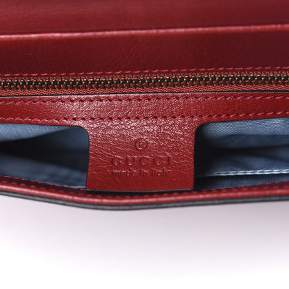 Gucci Calfskin Diagonal GG Medium Thiara Double Envelope Shoulder Bag Black Red 10 of 12