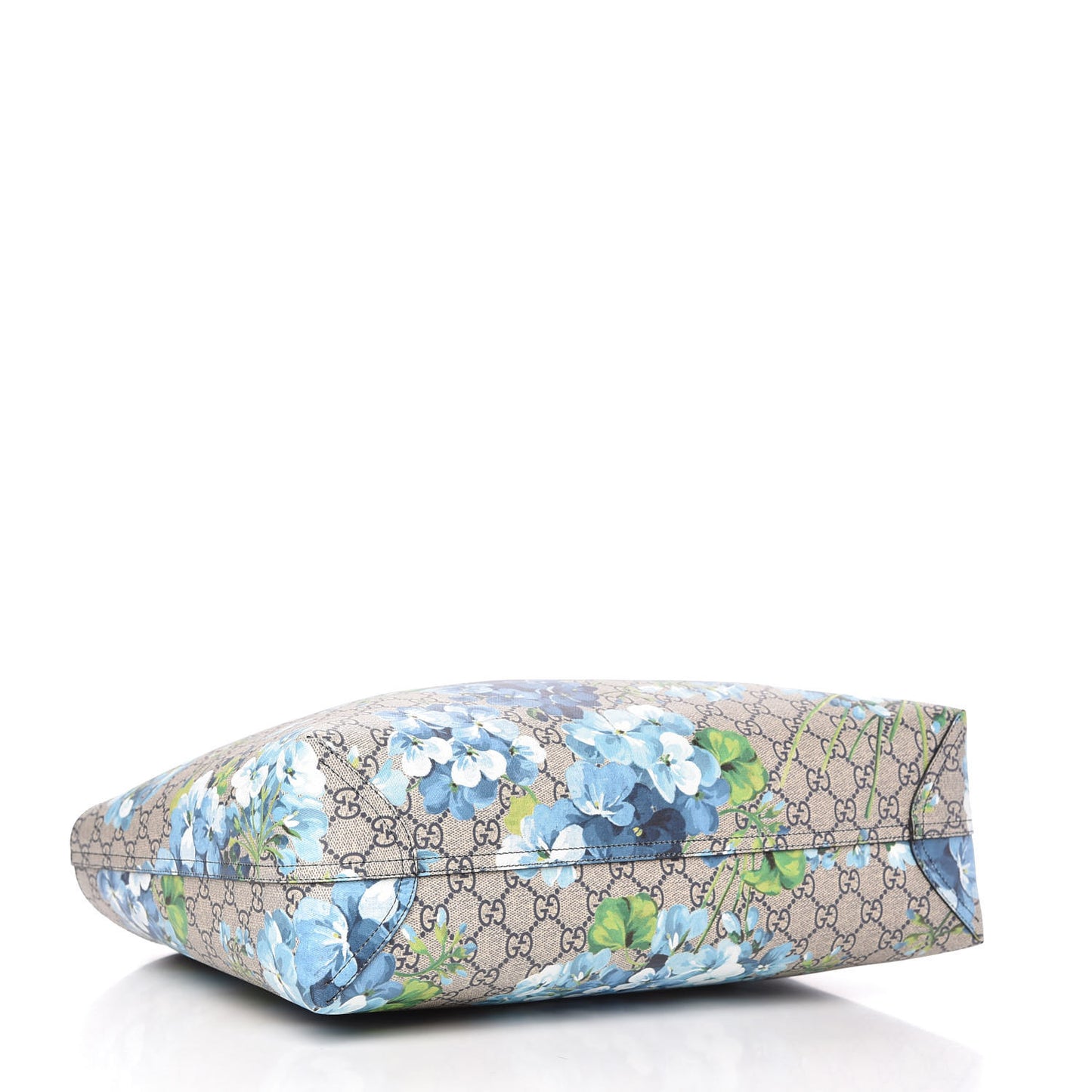 GG Supreme Monogram Blooms Medium Reversible Tote Beige Blue Navy