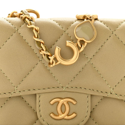 Chanel Lambskin Coco Enamel Quilted Mini Chain Belt Bag Light Green 9 of 12