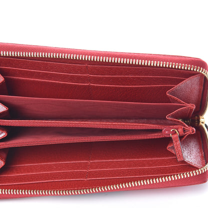 Gucci Canvas Sylvie Stripe Logo Zip Around Wallet Mystic White Hibiscus Red Maritime 5 of 8
