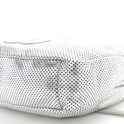 Chanel Metallic Glazed Calfskin Perforated Medium Rodeo Drive Tote Silver 10 of 11