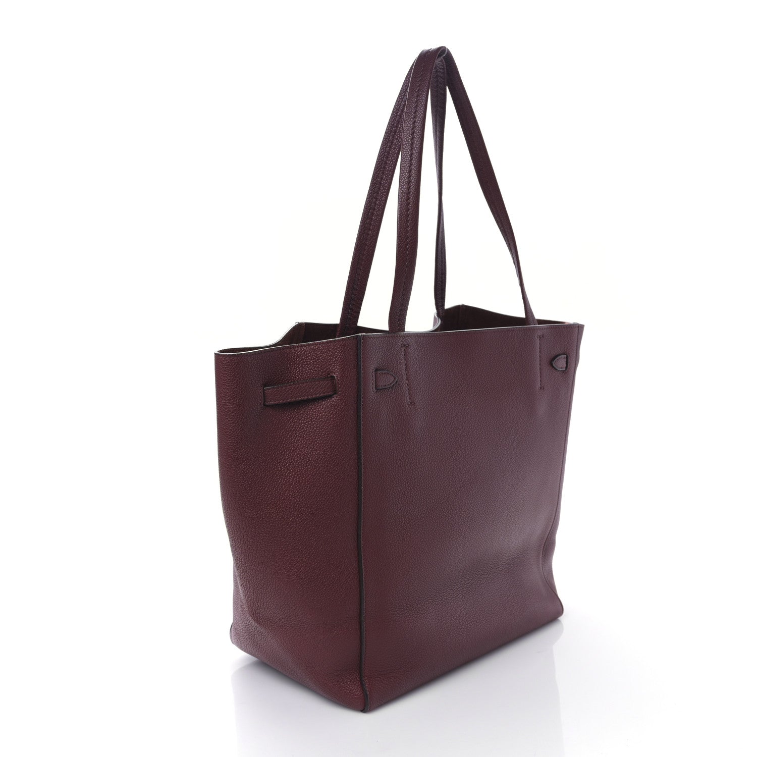 Celine Soft Grained Calfskin Small Belt Cabas Phantom Burgundy 3 of 10