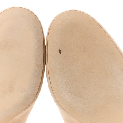 Chanel Kid Suede Logo Mules 37 Beige 9 of 10