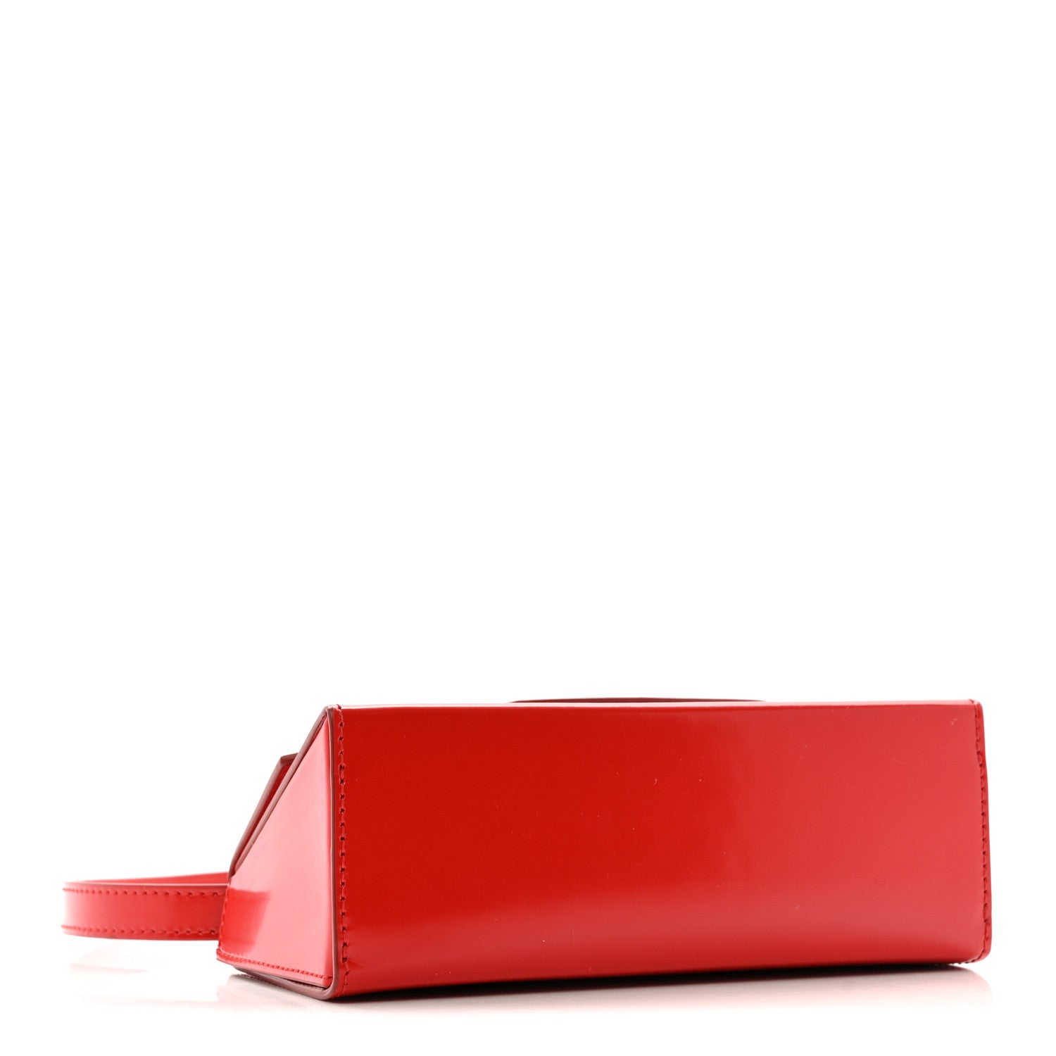 Salvatore Ferragamo Brushed Calfskin Mini Geometric Clutch Bag Flame Red 4 of 10