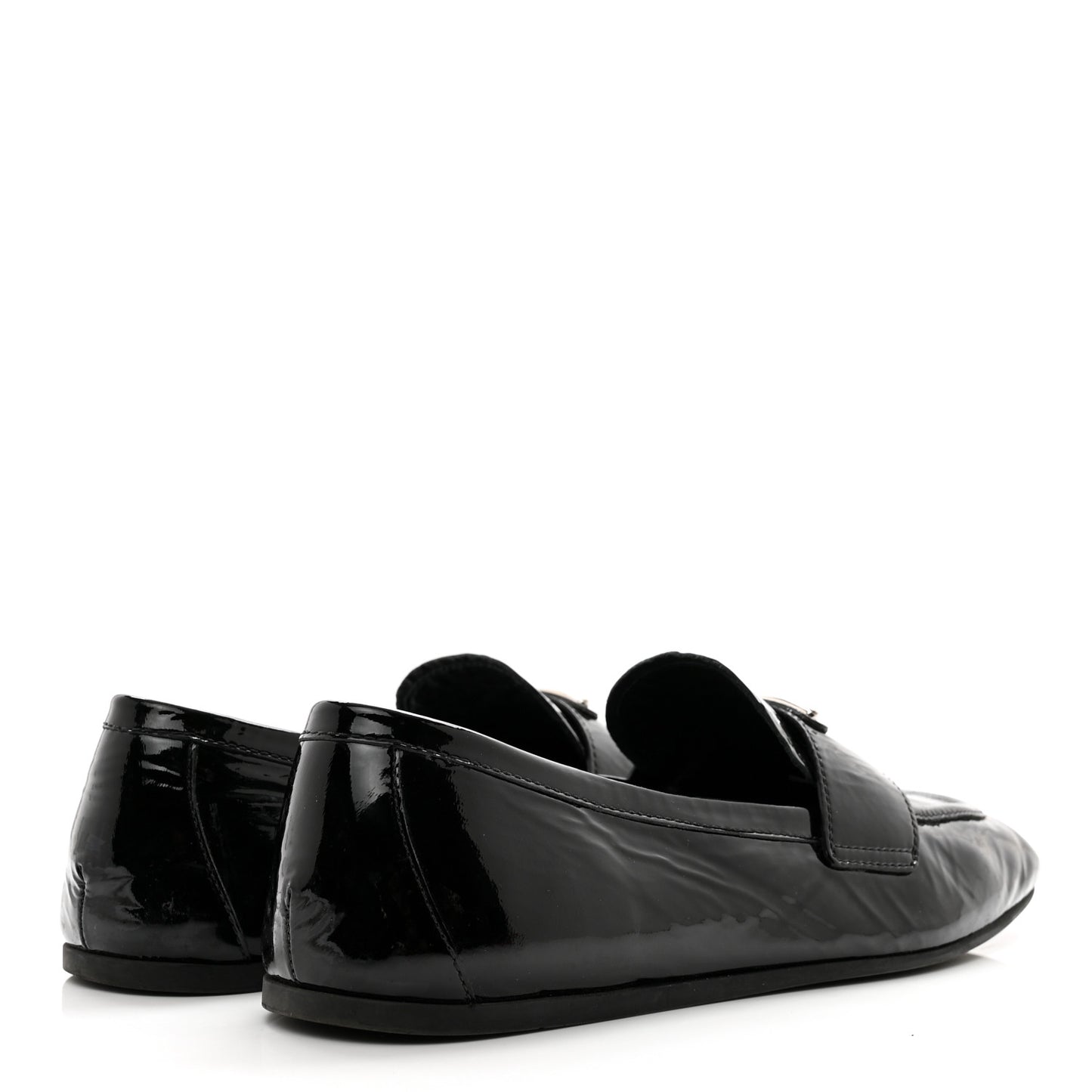 Naplak Metal Triangle Logo Loafers 38 Black