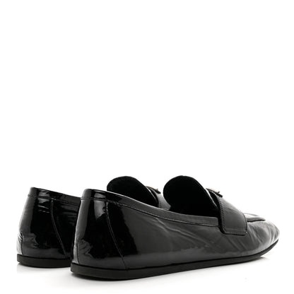 Prada Naplak Metal Triangle Logo Loafers 38 Black 4 of 9