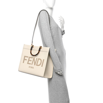 Fendi Vitello King Plexiglass Medium Fendi Sunshine Shopper Tote White Ice 2 of 9