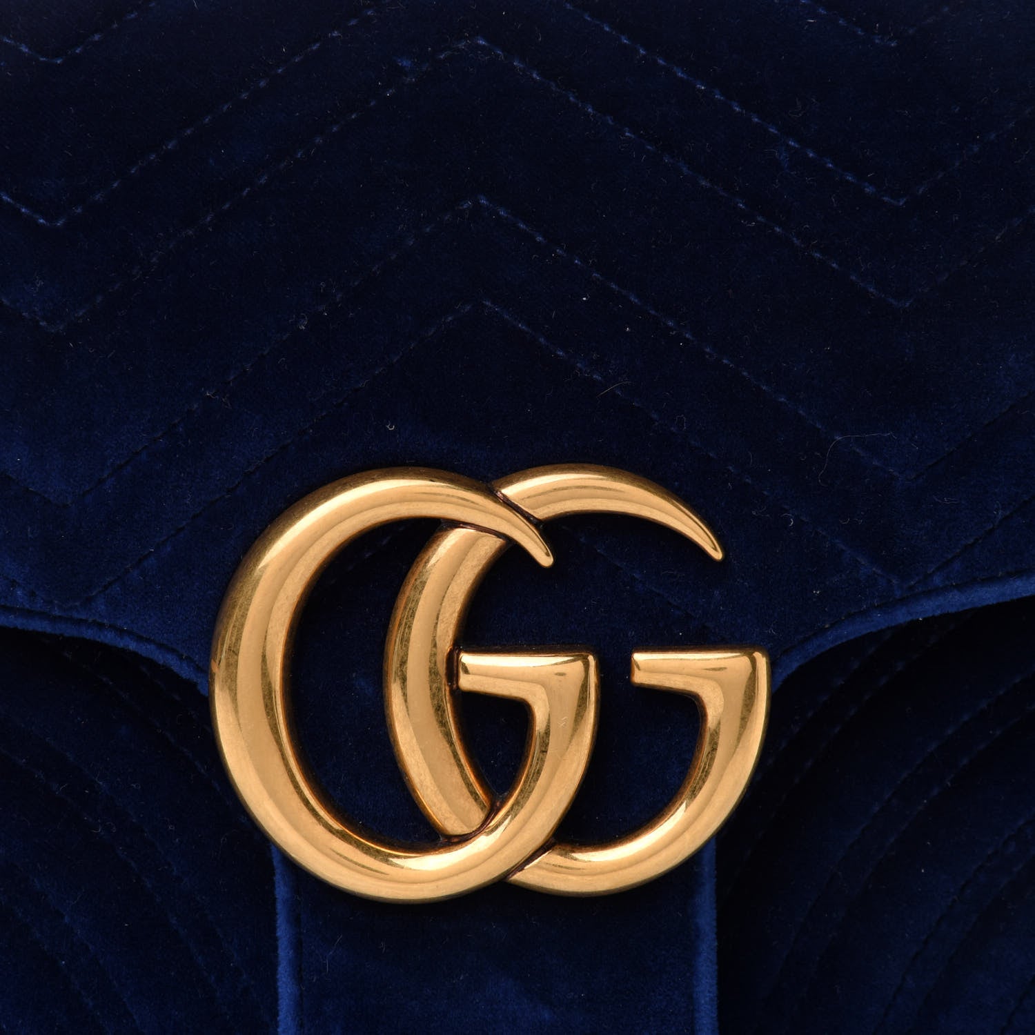 Gucci Velvet Matelasse Medium GG Marmont Shoulder Bag Cobalt Blue 9 of 11