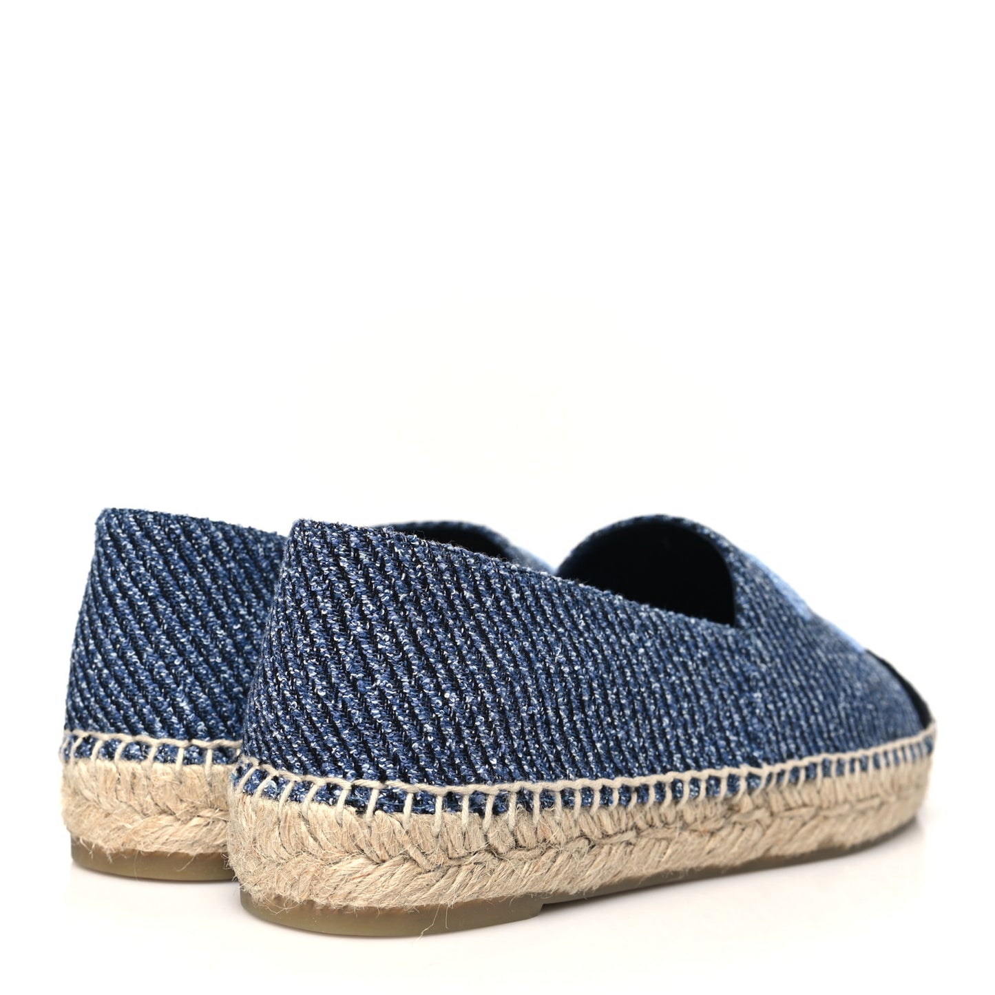 Cotton Tweed CC Espadrilles 40 Blue Ecru Black