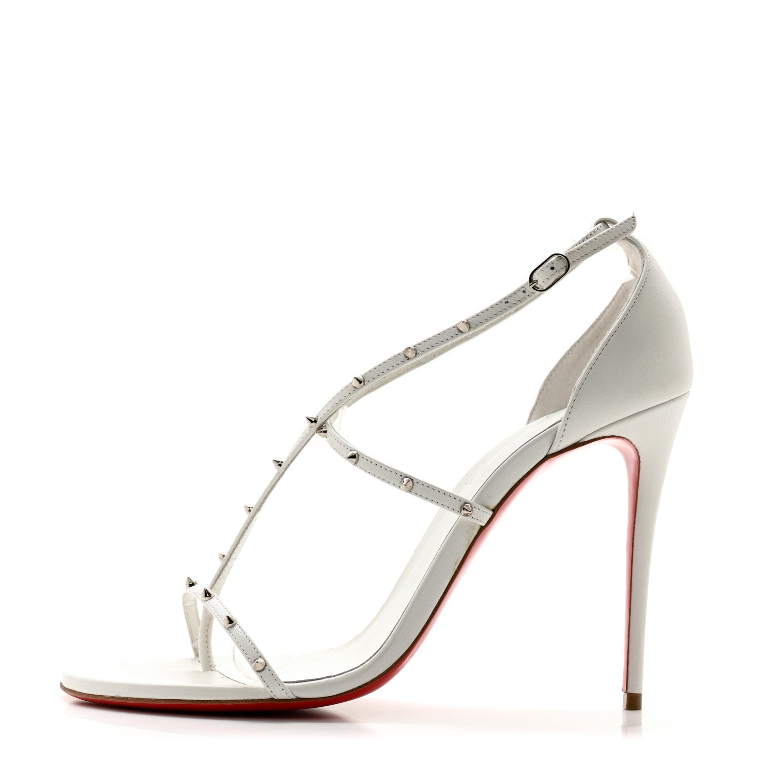 Christian Louboutin Riojana 100 Spiked Sandals 39 White 1 of 11
