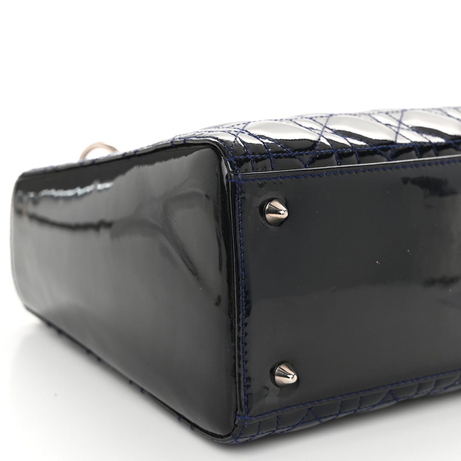 Christian Dior Patent Cannage Medium Lady Dior Navy Blue 8 of 11