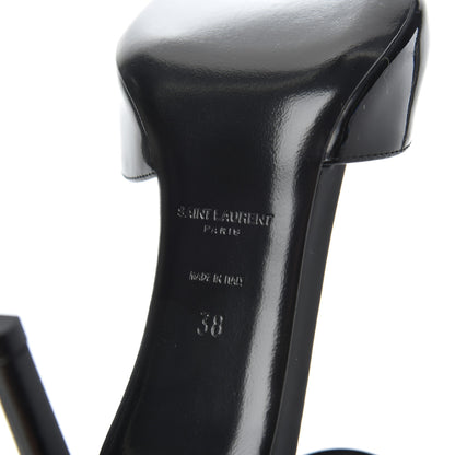 Saint Laurent Patent Anja 85 Ankle Strap Pointed Pumps 38 Black 7 of 9