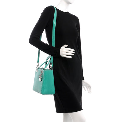 Christian Dior Python Medium Lady Dior Green 2 of 7