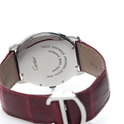 Cartier Stainless Steel Alligator 36mm Ronde Solo de Quartz Watch Red 4 of 7