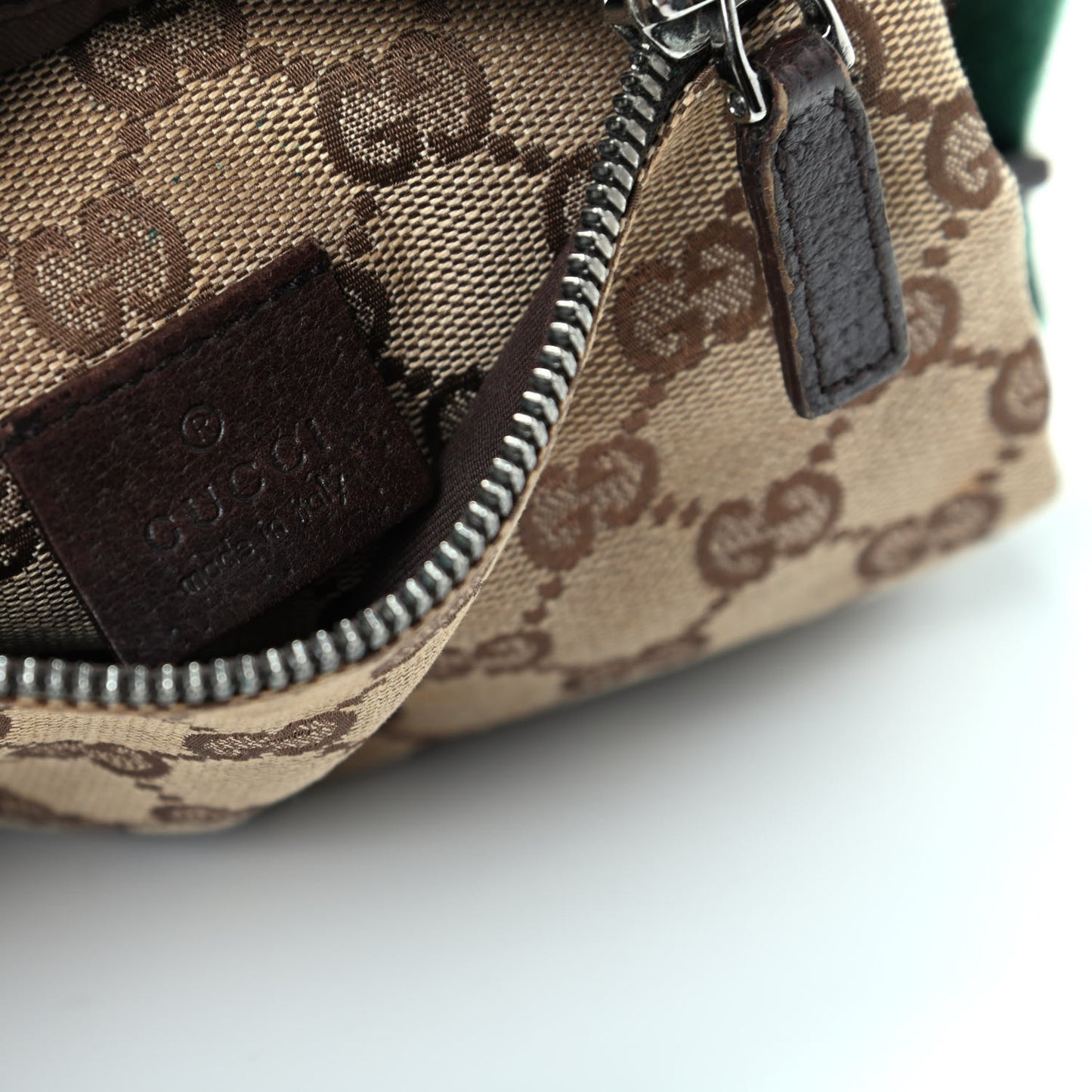 GG Monogram Web Double Pocket Belt Bag Dark Brown