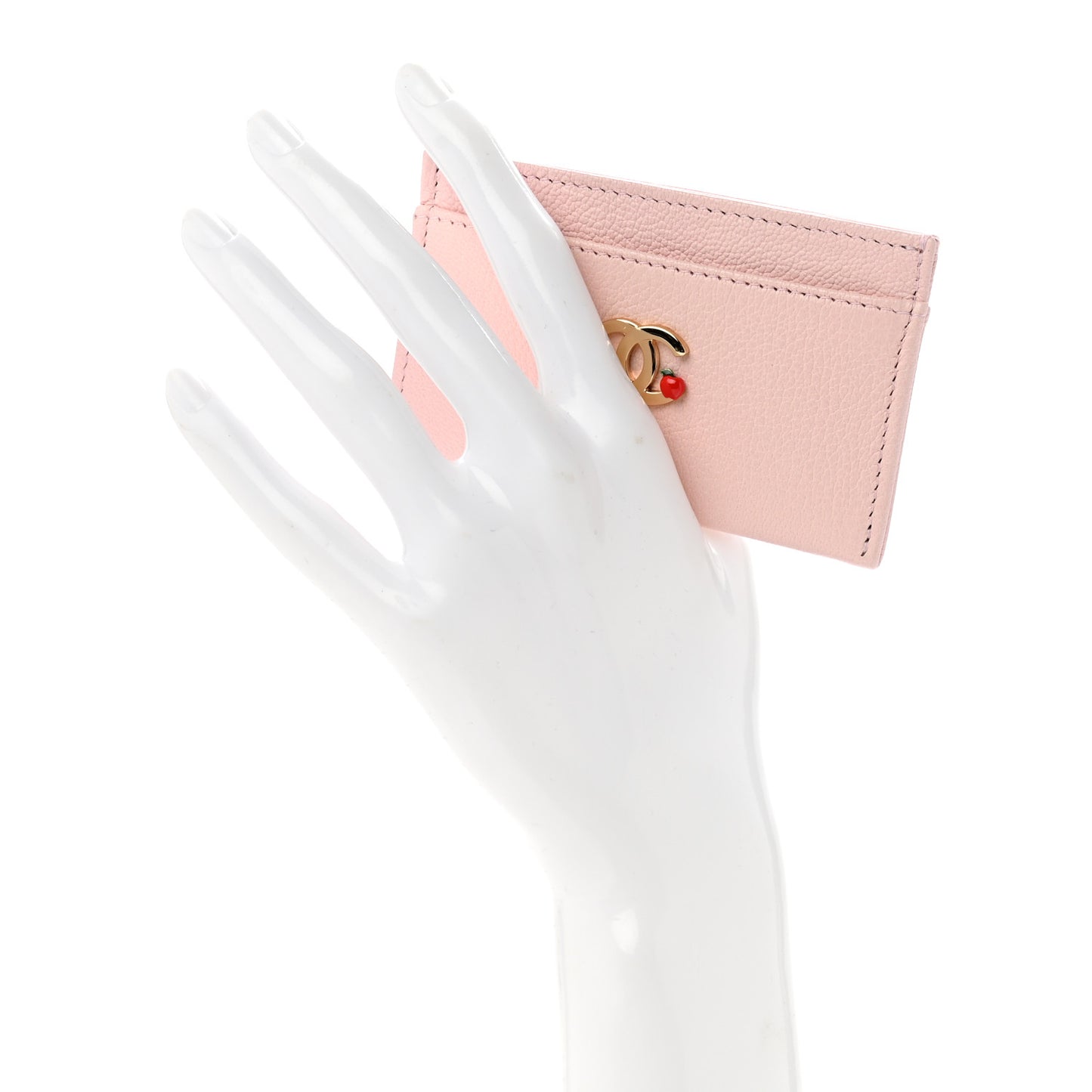 Grained Goatskin CC Apple Card Holder Light Pink