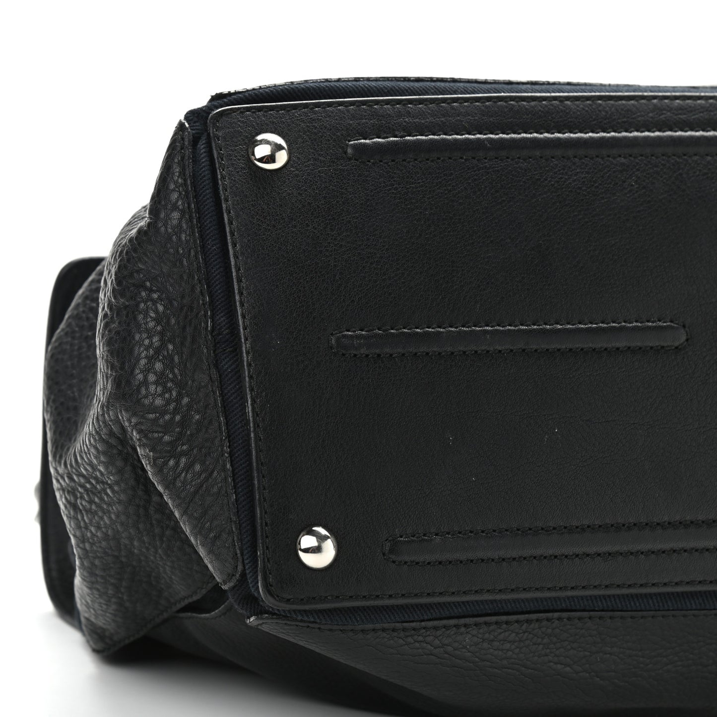 Calfskin Canvas Medium Muse Two Black