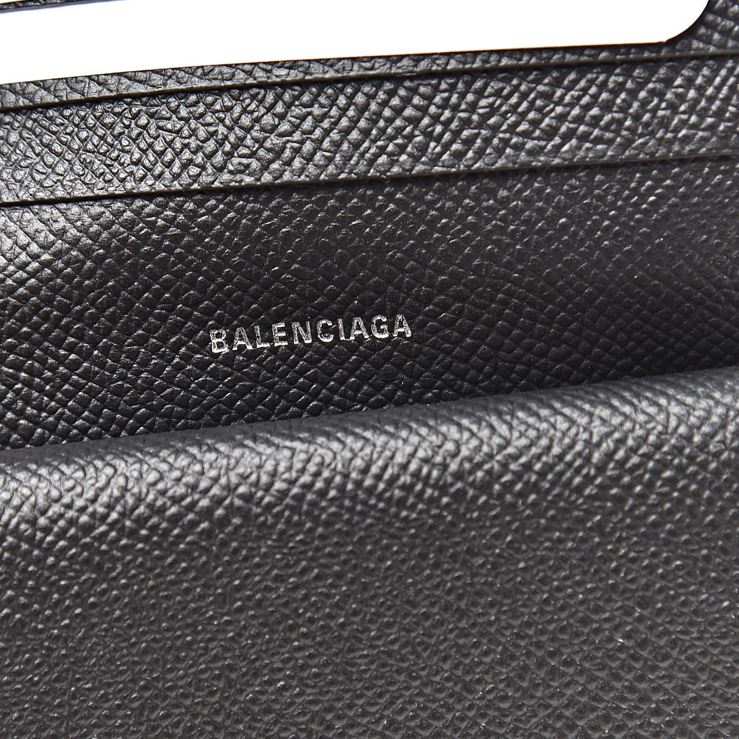 Balenciaga Signature Grained Calfskin BB Flap Coin Wallet Black 6 of 9