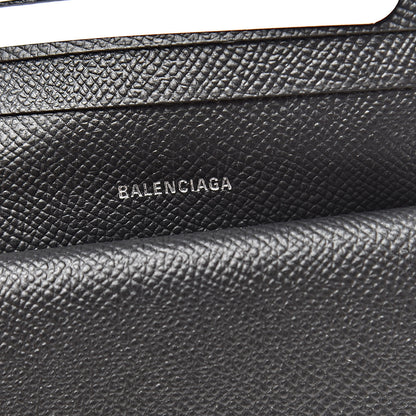 Balenciaga Signature Grained Calfskin BB Flap Coin Wallet Black 6 of 9