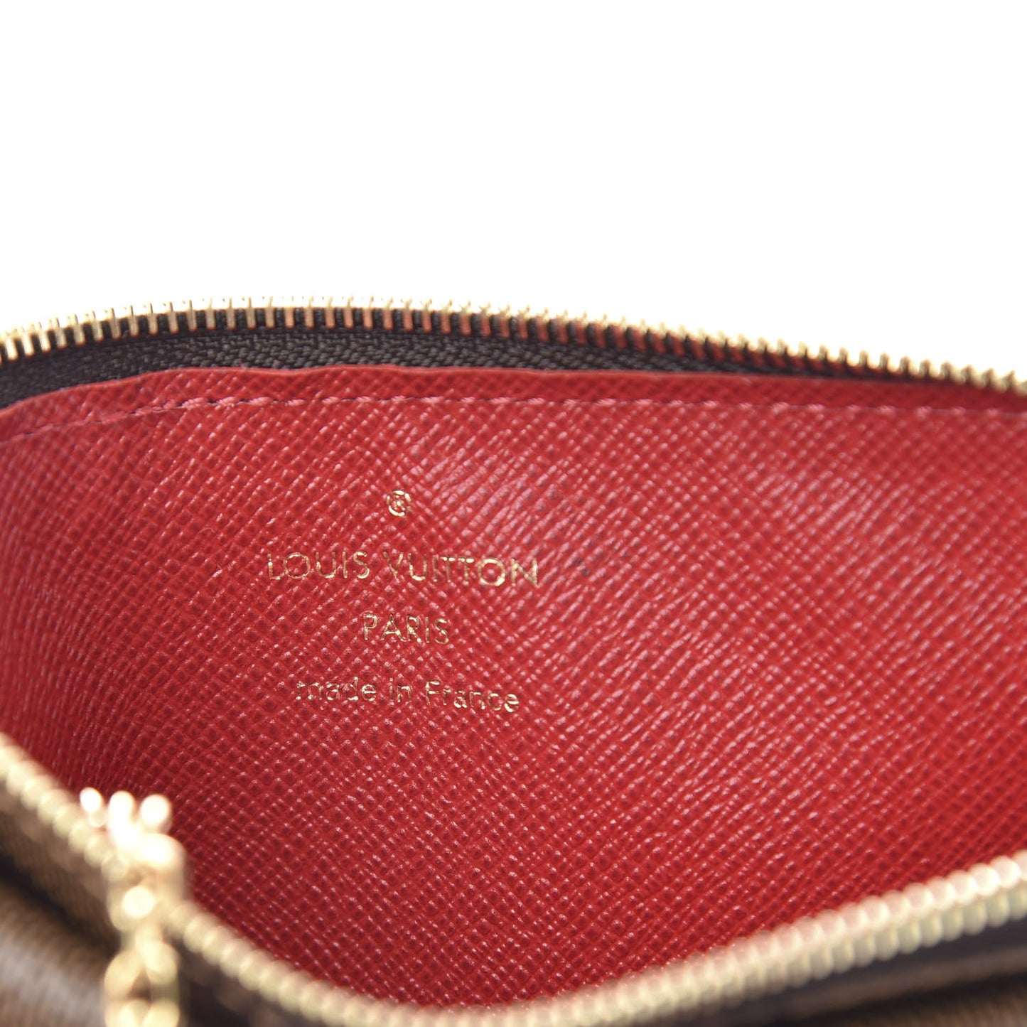 Damier Ebene Recto Verso Card Holder Red