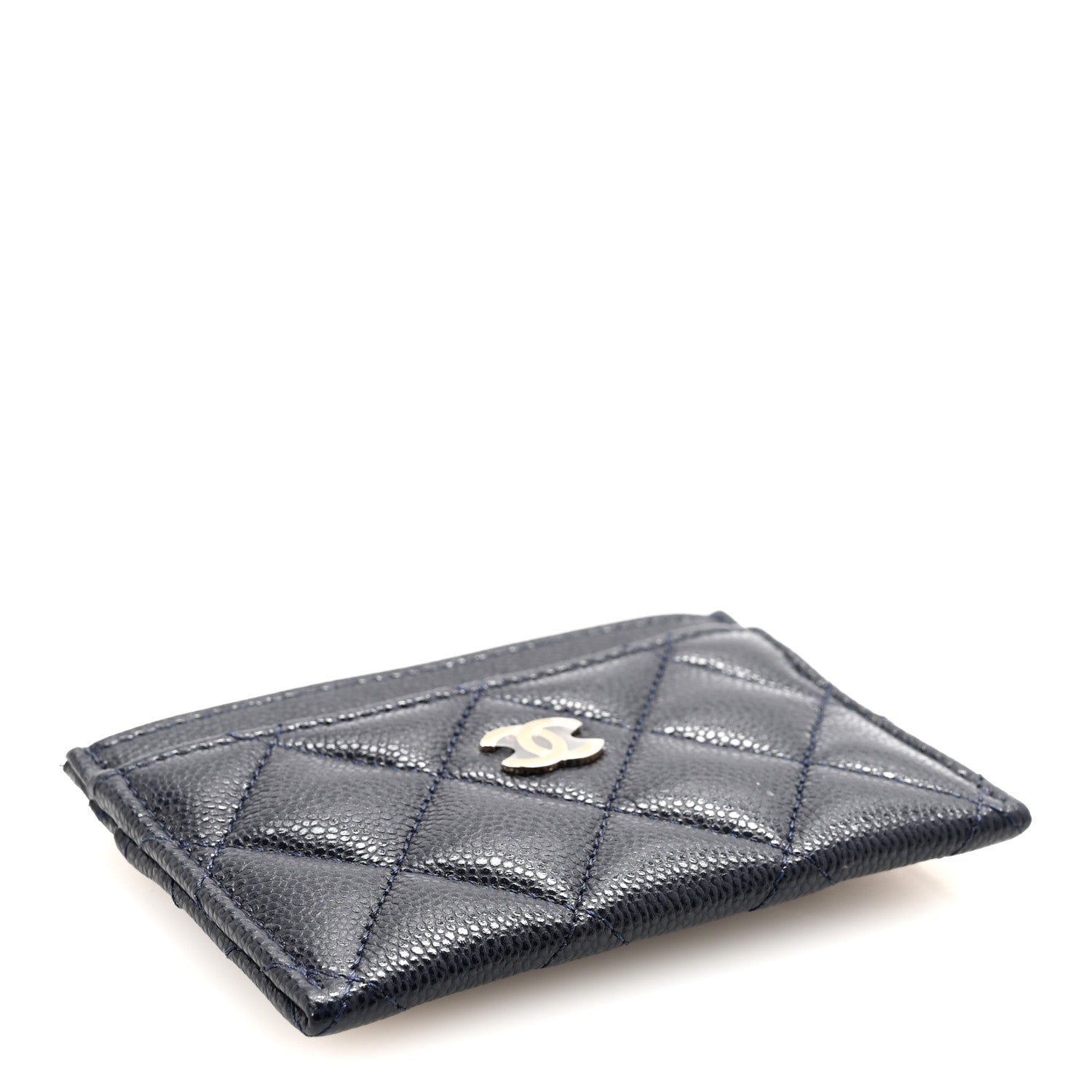 Chanel Caviar Quilted Card Holder Navy 4 of 8