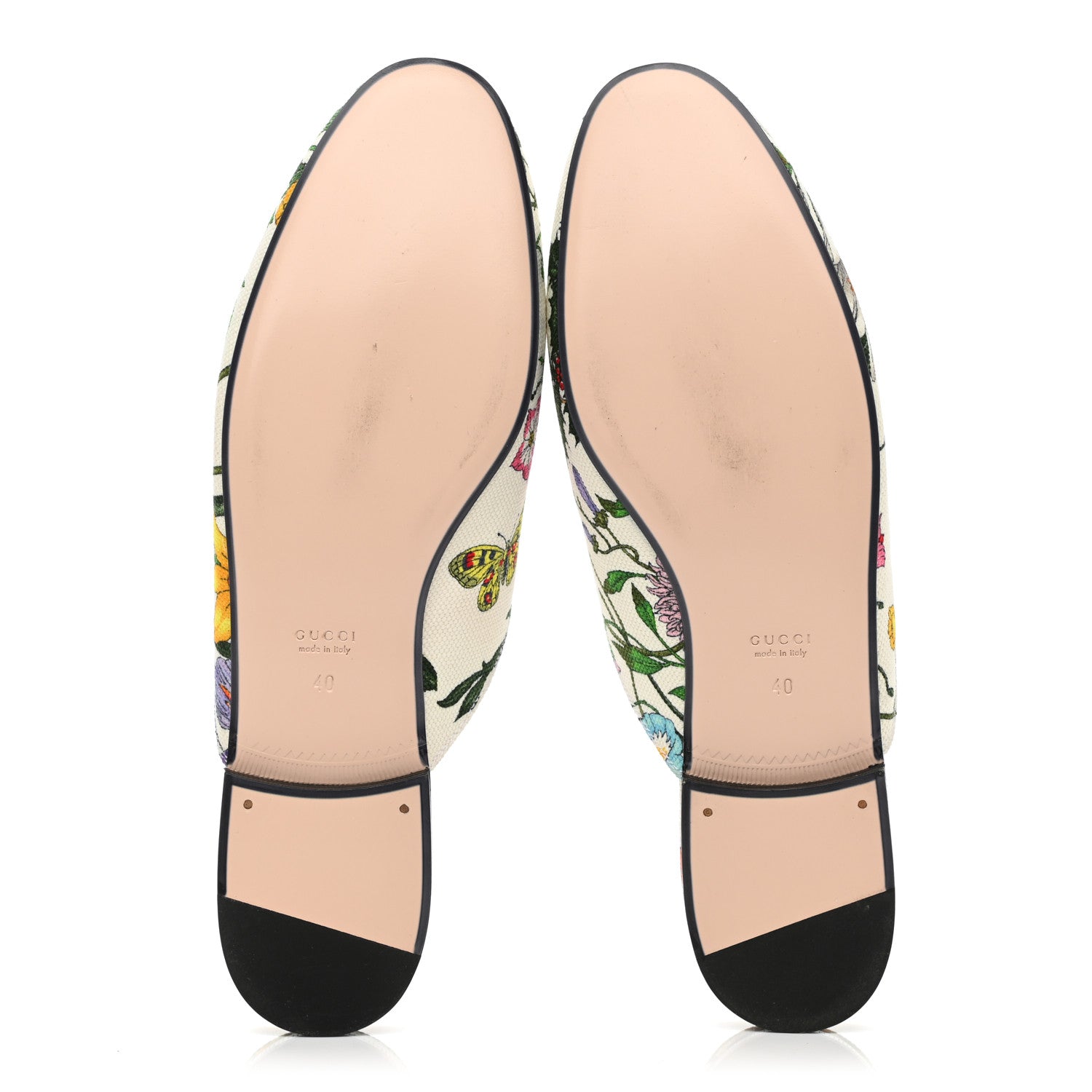 Gucci Canvas Flora Womens Princetown Slippers 40 White Multicolor 5 of 9