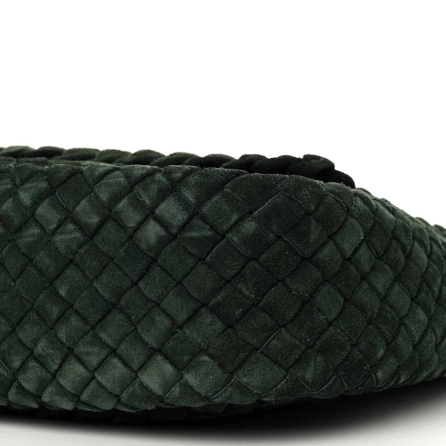 Suede Intrecciato Small Cobble Messenger Bag Emerald Green