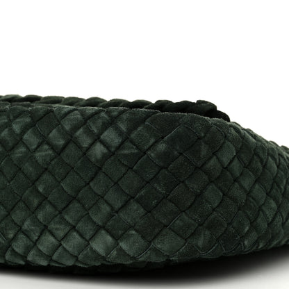 Bottega Veneta Suede Intrecciato Small Cobble Messenger Bag Emerald Green 10 of 13