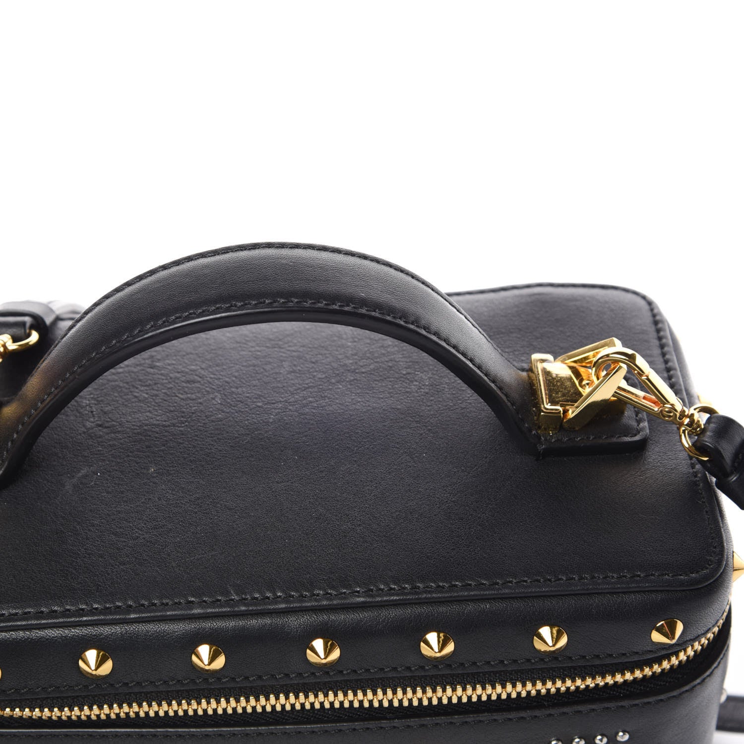 MCM Calfskin Studded Rockstar Vanity Case Black 8 of 13