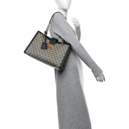 Gucci GG Supreme Monogram Medium Padlock Tote Black 2 of 11