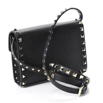 Valentino Garavani Vitello Rockstud Flap Crossbody Bag Black 3 of 9