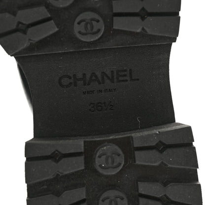 Chanel Calfskin Patent Cap Toe Ankle Boots 36.5 Black 7 of 10