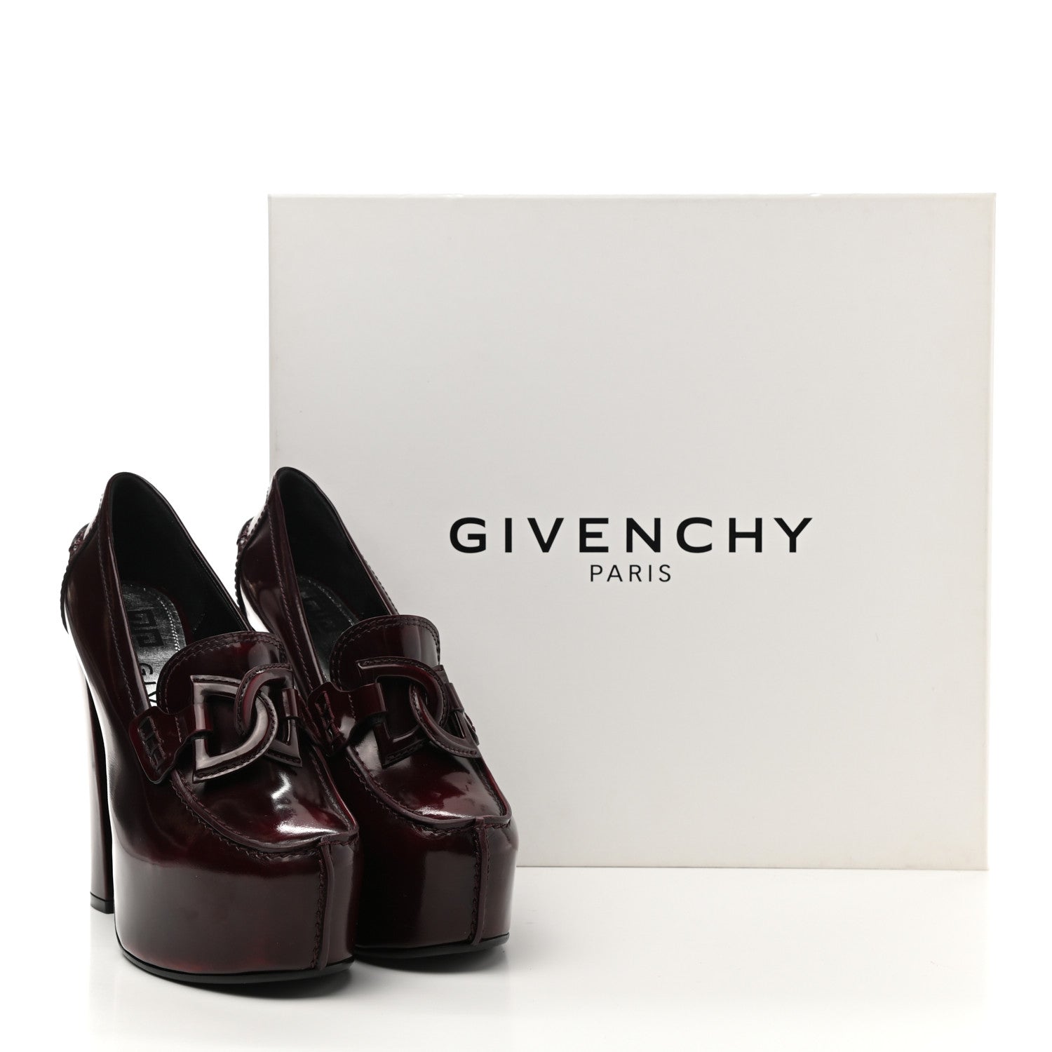 Givenchy Patent Calfskin Show Platform Loafer 37 Burgundy 8 of 8