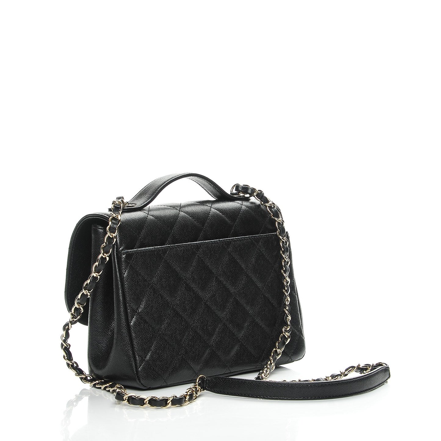 Caviar Quilted Small Business Affinity Flap Black