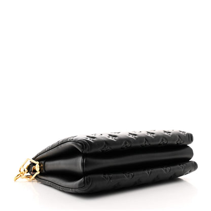 Louis Vuitton Lambskin Embossed Monogram Coussin PM Black 4 of 11