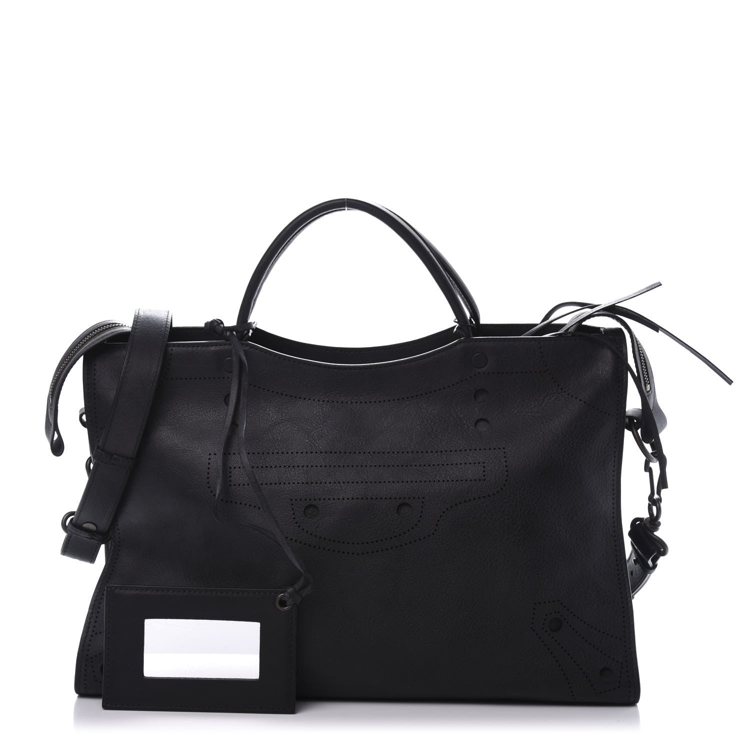 Balenciaga Veau Soyeux Perforated Blackout Hardware City Black 1 of 11
