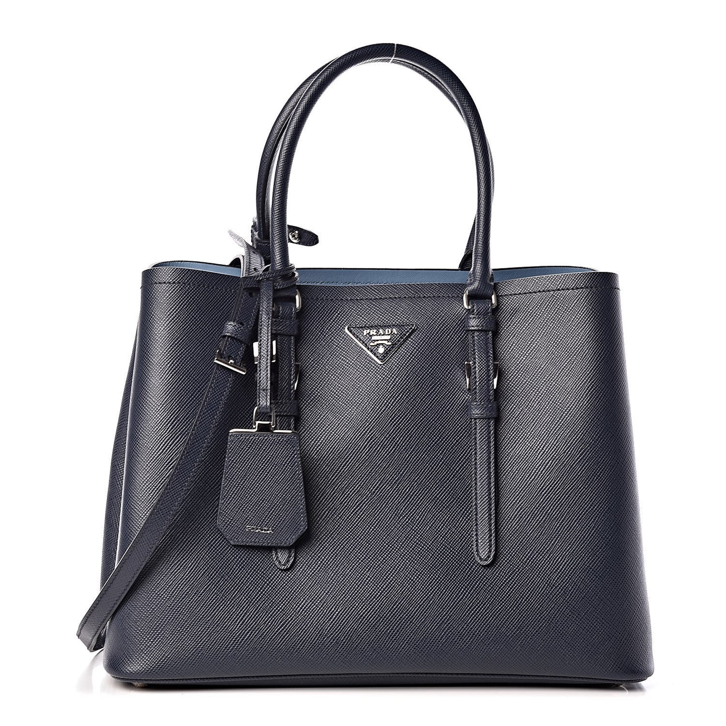 Saffiano Cuir Medium Double Handle Tote Baltico Astrale