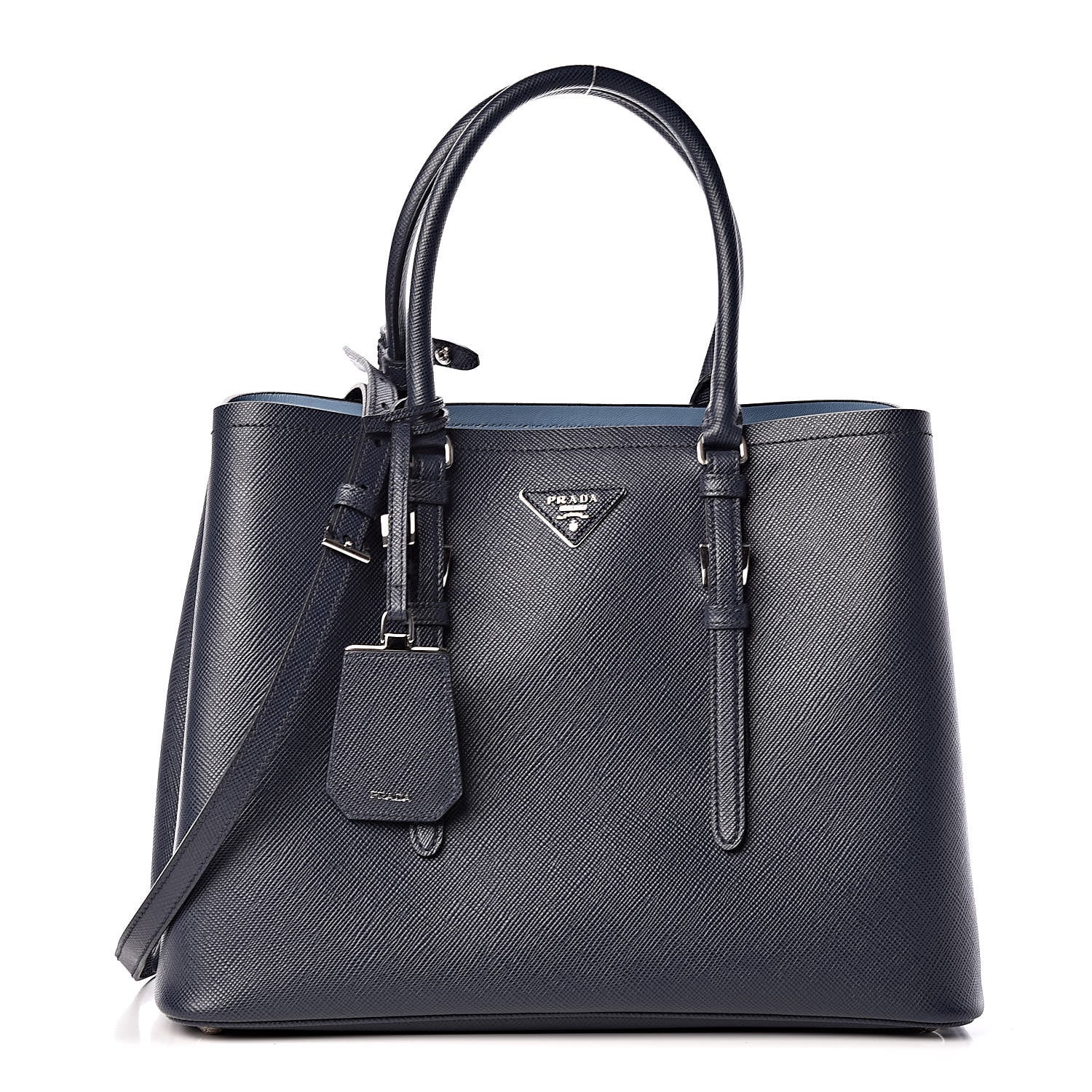 Prada Saffiano Cuir Medium Double Handle Tote Baltico Astrale 1 of 11