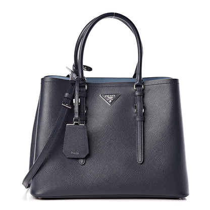 Prada Saffiano Cuir Medium Double Handle Tote Baltico Astrale 1 of 11